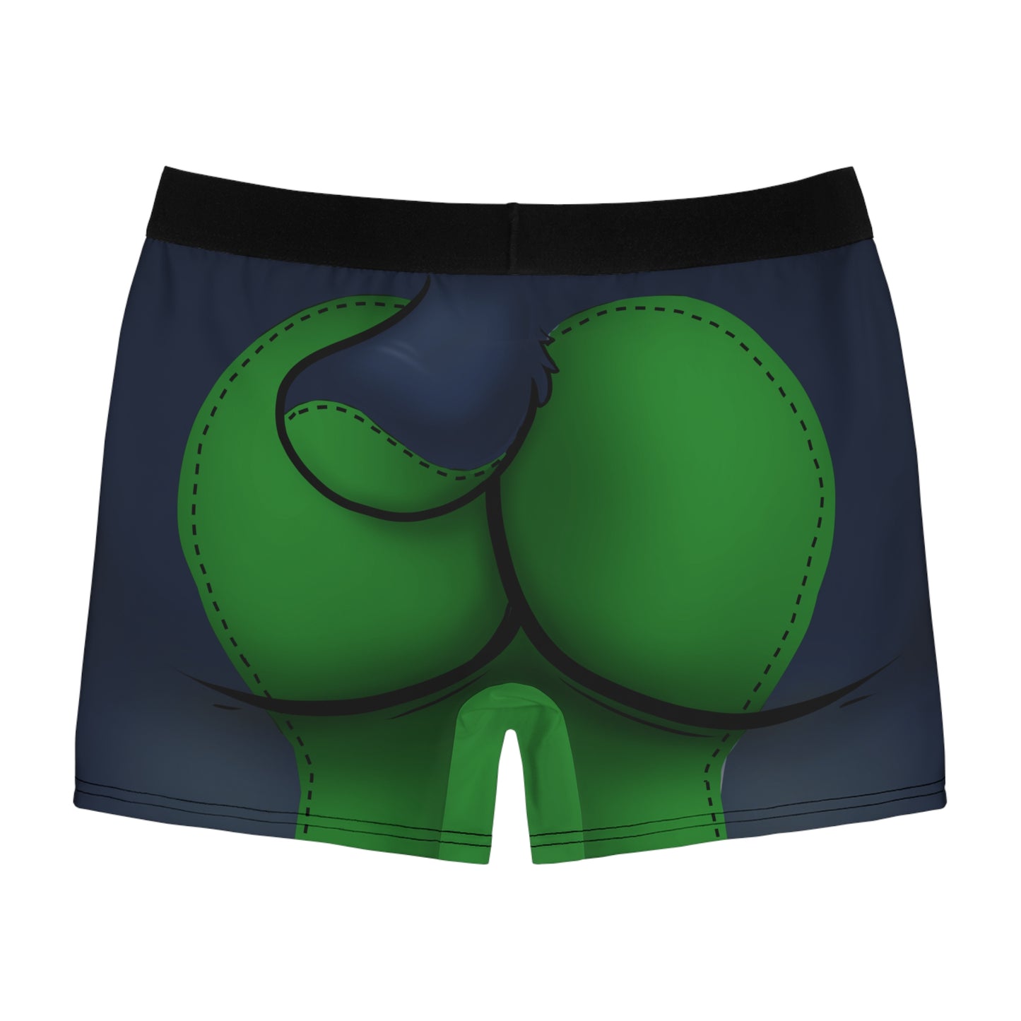 Green Pup Play Boxer Briefs — Black & Green All-Over Print