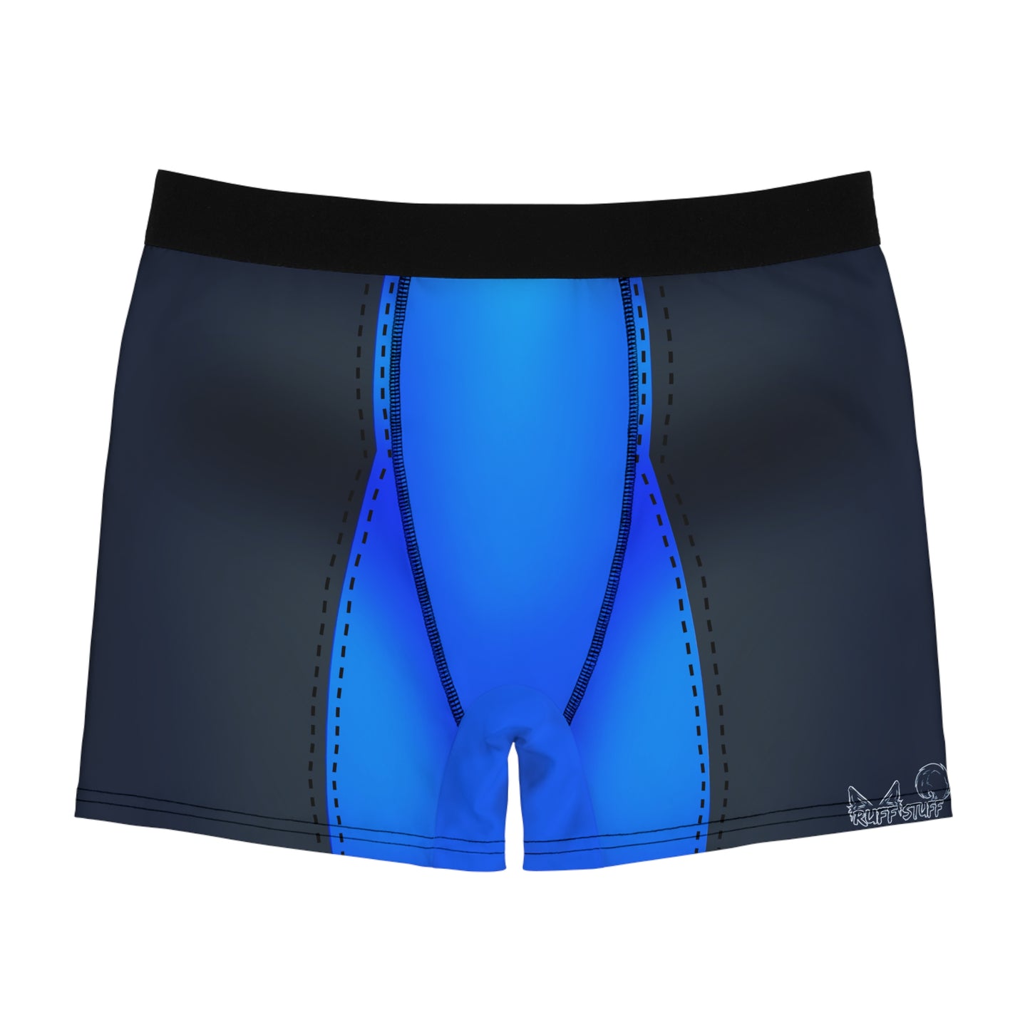 Blue Pup Play Boxer Briefs — Black & Blue All-Over Print