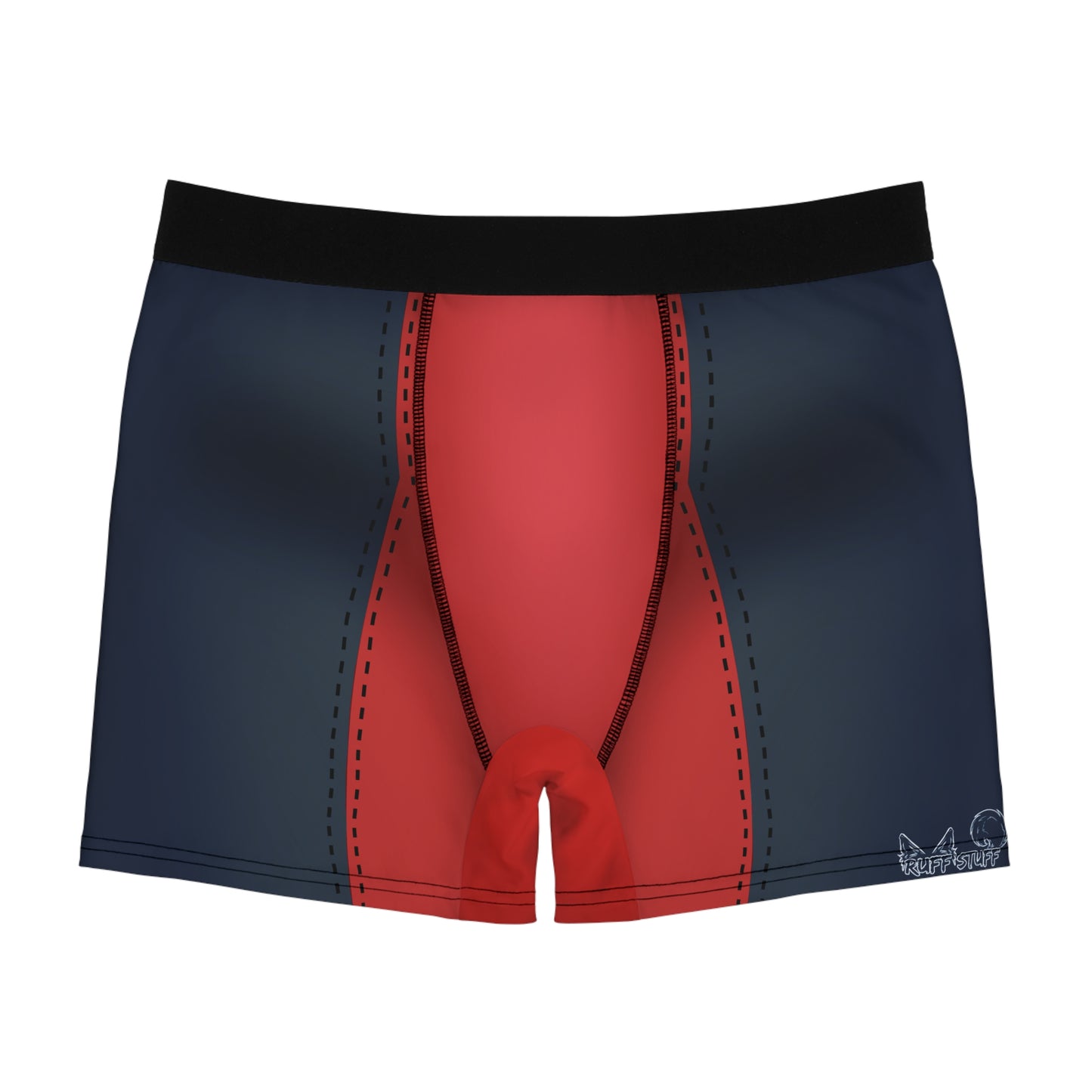 Red Pup Play Boxer Briefs — Black & Red All-Over Print