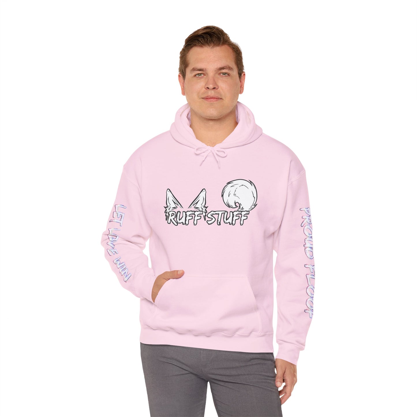 Trans Pride Furry Flag Hoodie — Bright Colorful Furry Pride Sweatshirt