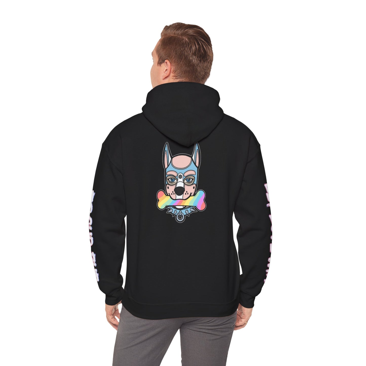 Trans Pup Pride Month Flag Hoodie — Bright Colorful Pup Pride Sweatshirt