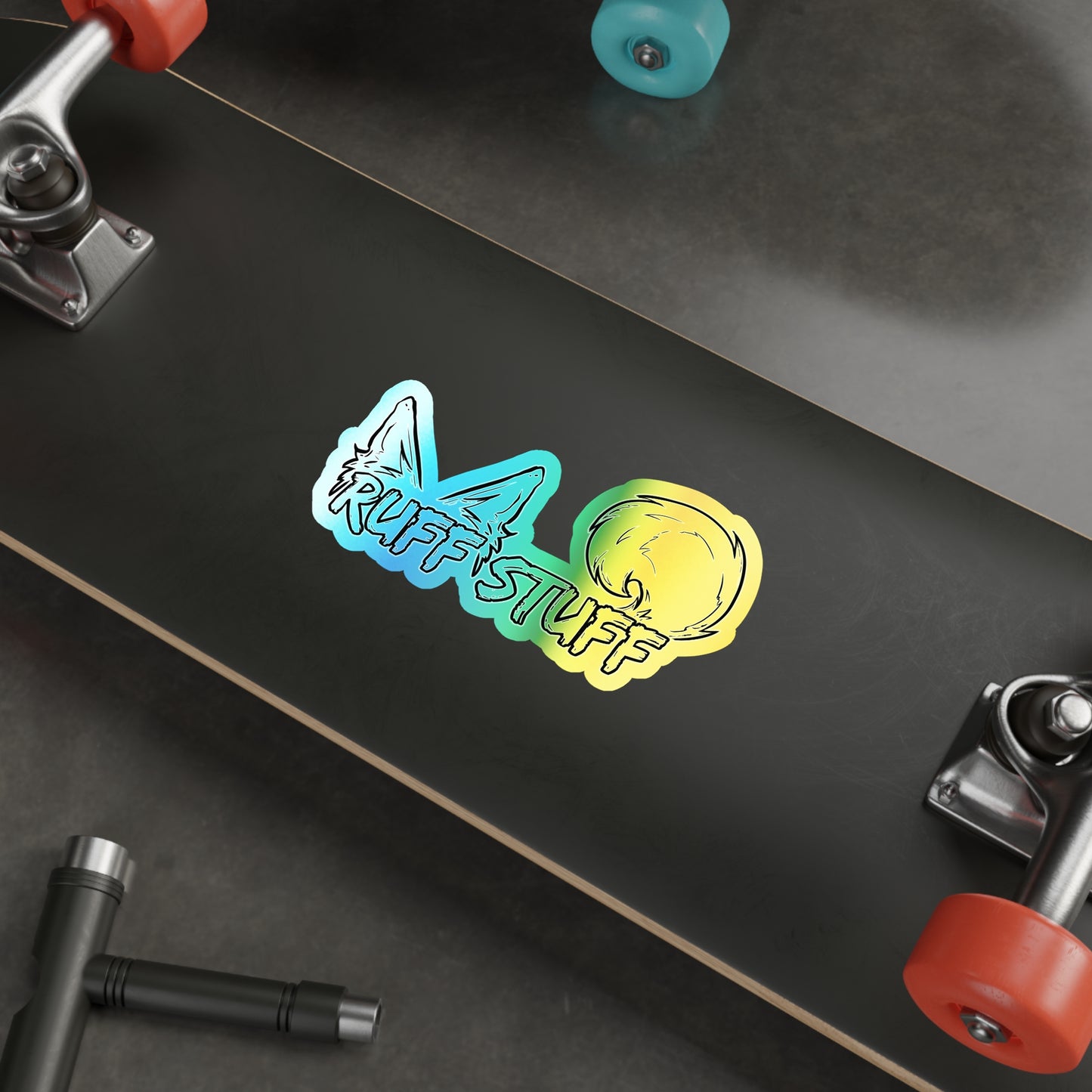 Holographic "Ruff Stuff" Die-Cut Stickers — Furry Decal