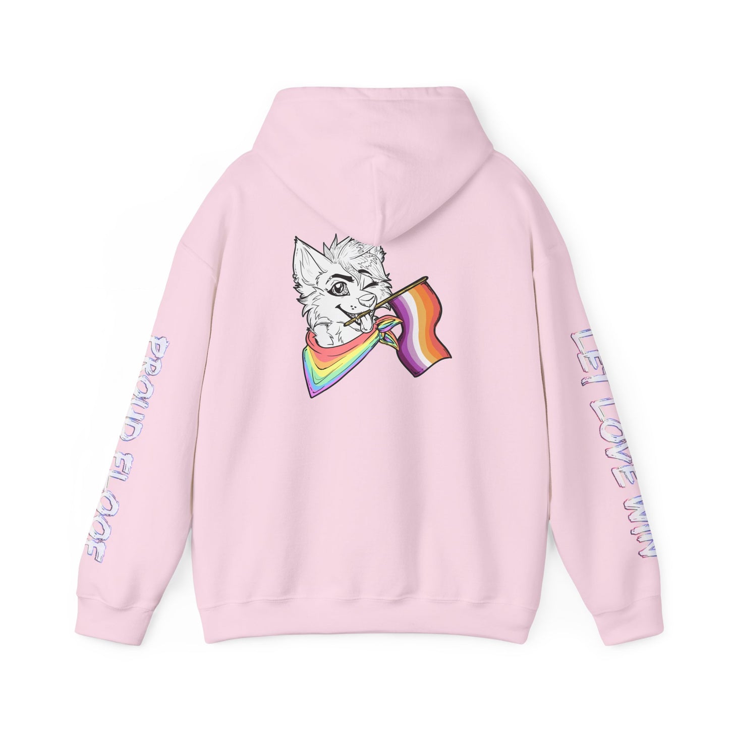 Lesbian Pride Furry Flag Hoodie — Bright Colorful Furry Pride Sweatshirt
