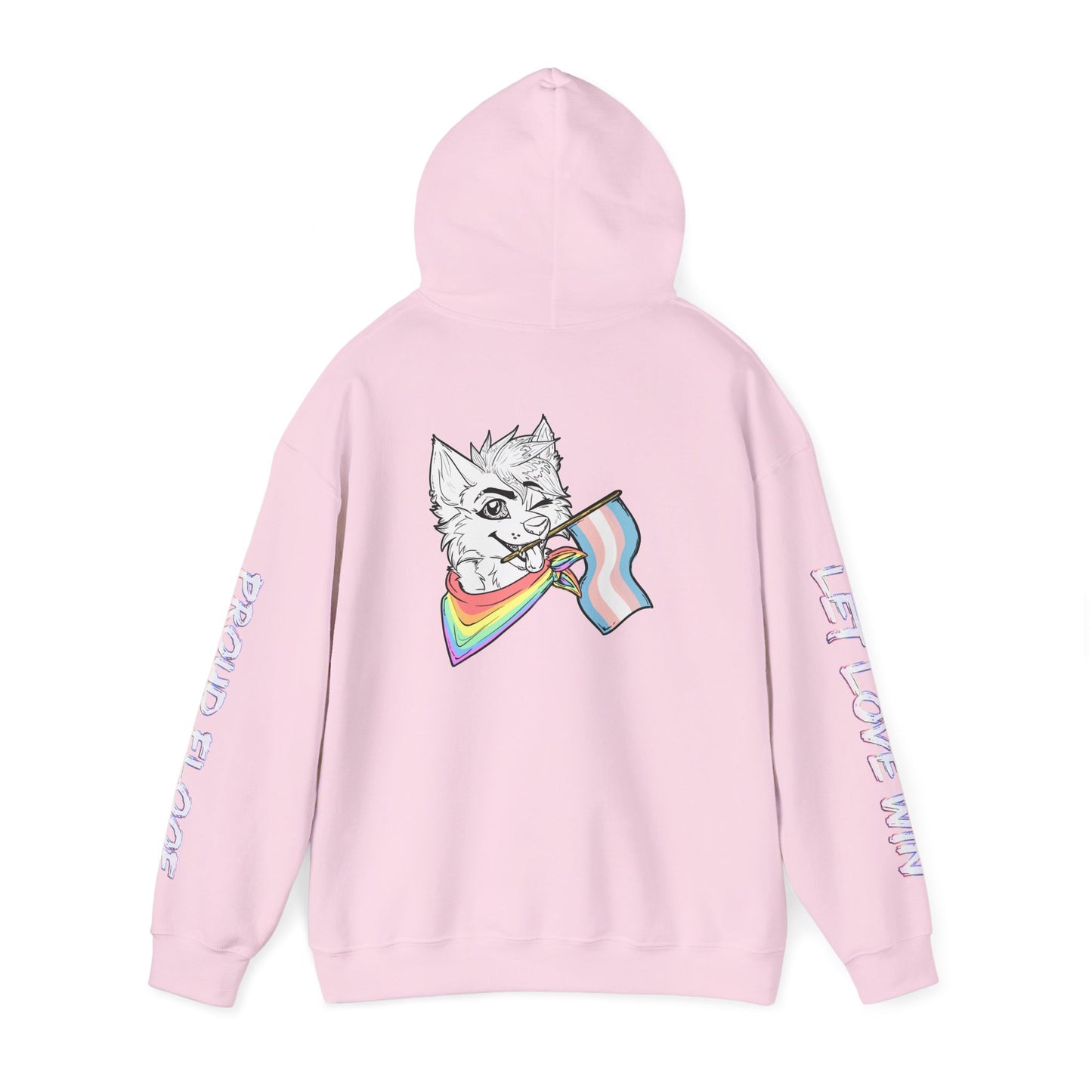 Trans Pride Furry Flag Hoodie — Bright Colorful Furry Pride Sweatshirt