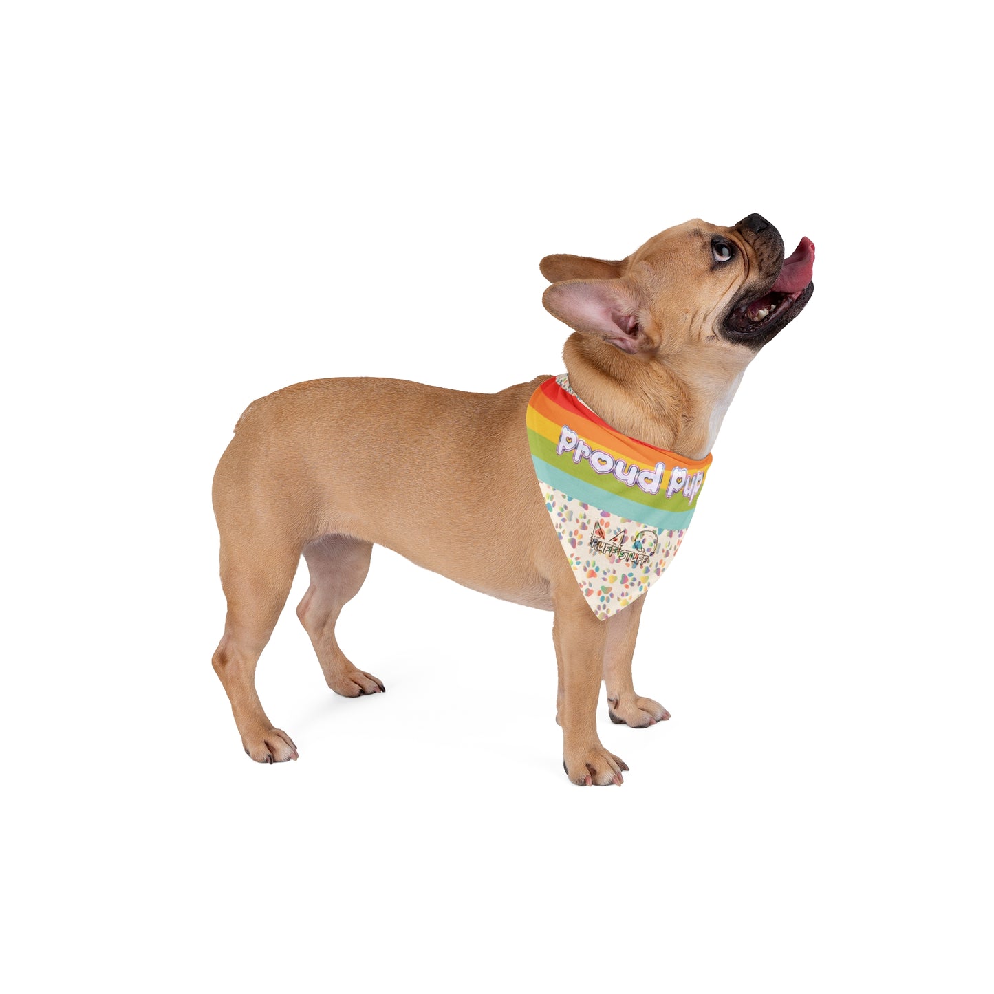 Pride Month "Proud Pup" Pup Bandana — Bright Rainbow Pup/Fursuit Accessory