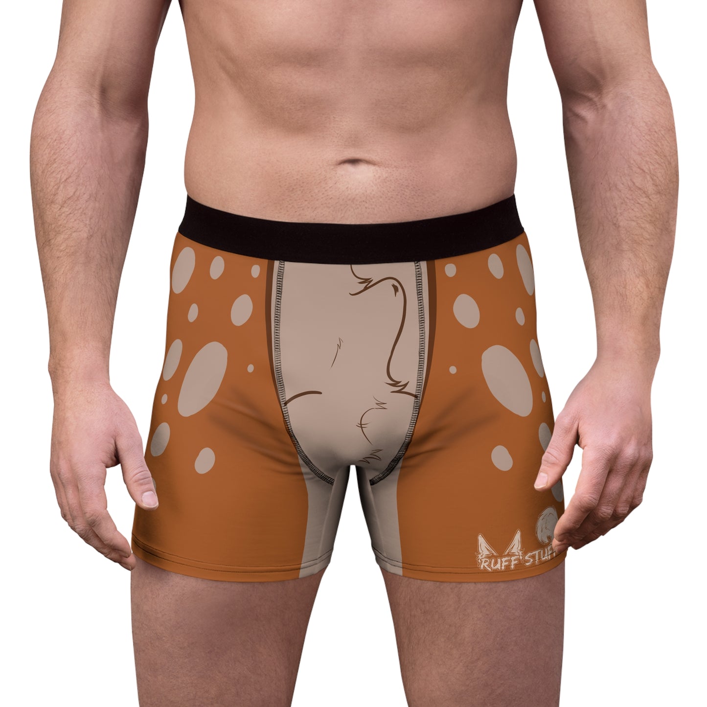 Furry Boxer Briefs — Fallow Deer Print