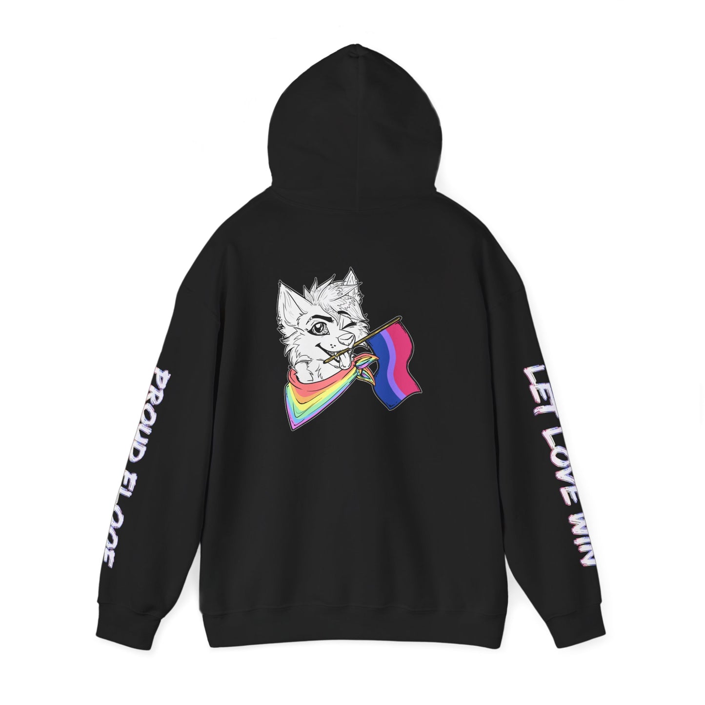 Bi Pride Furry Flag Hoodie — Bright Colorful Furry Pride Sweatshirt