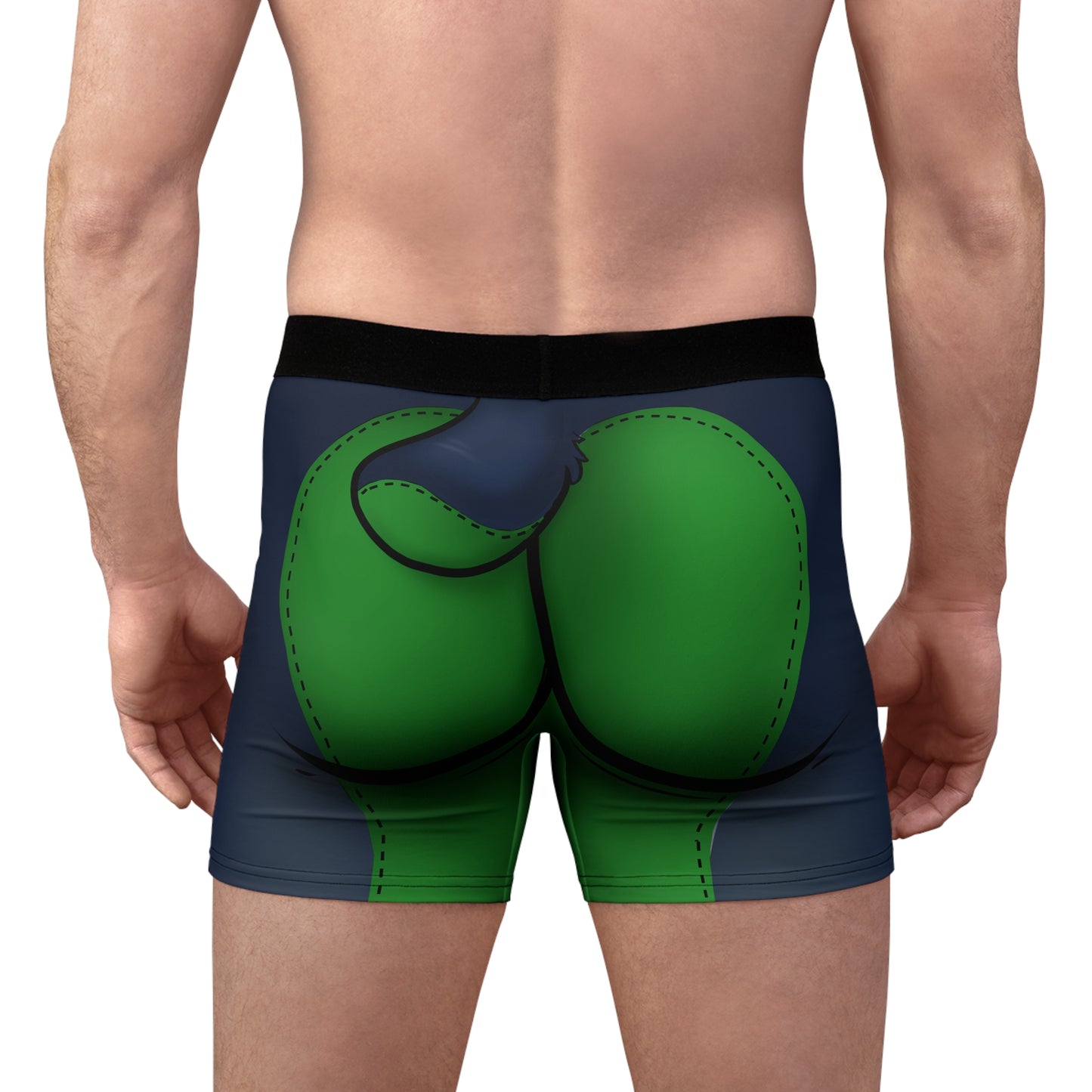Green Pup Play Boxer Briefs — Black & Green All-Over Print