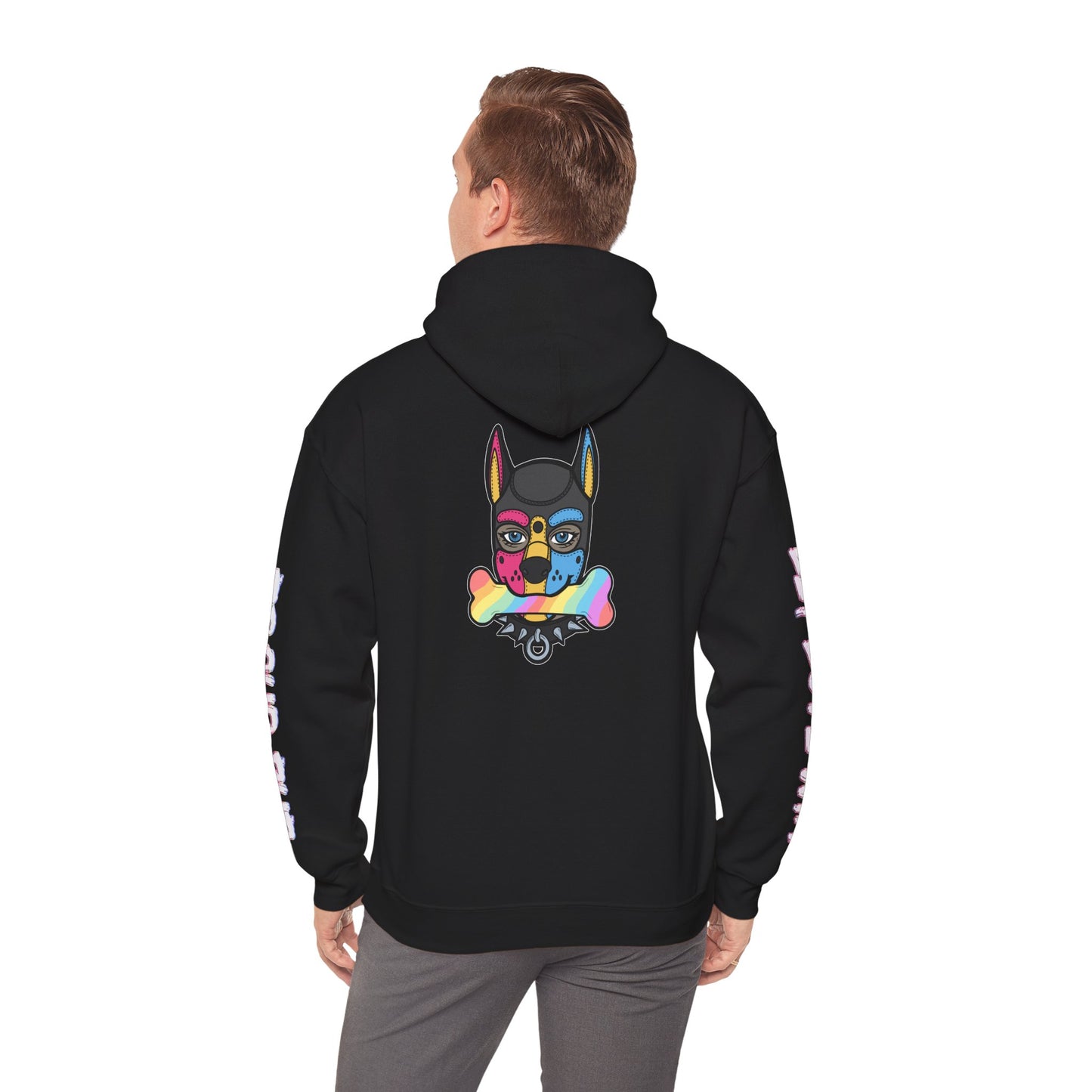 Pan Pup Pride Month Flag Hoodie — Bright Colorful Pup Pride Sweatshirt