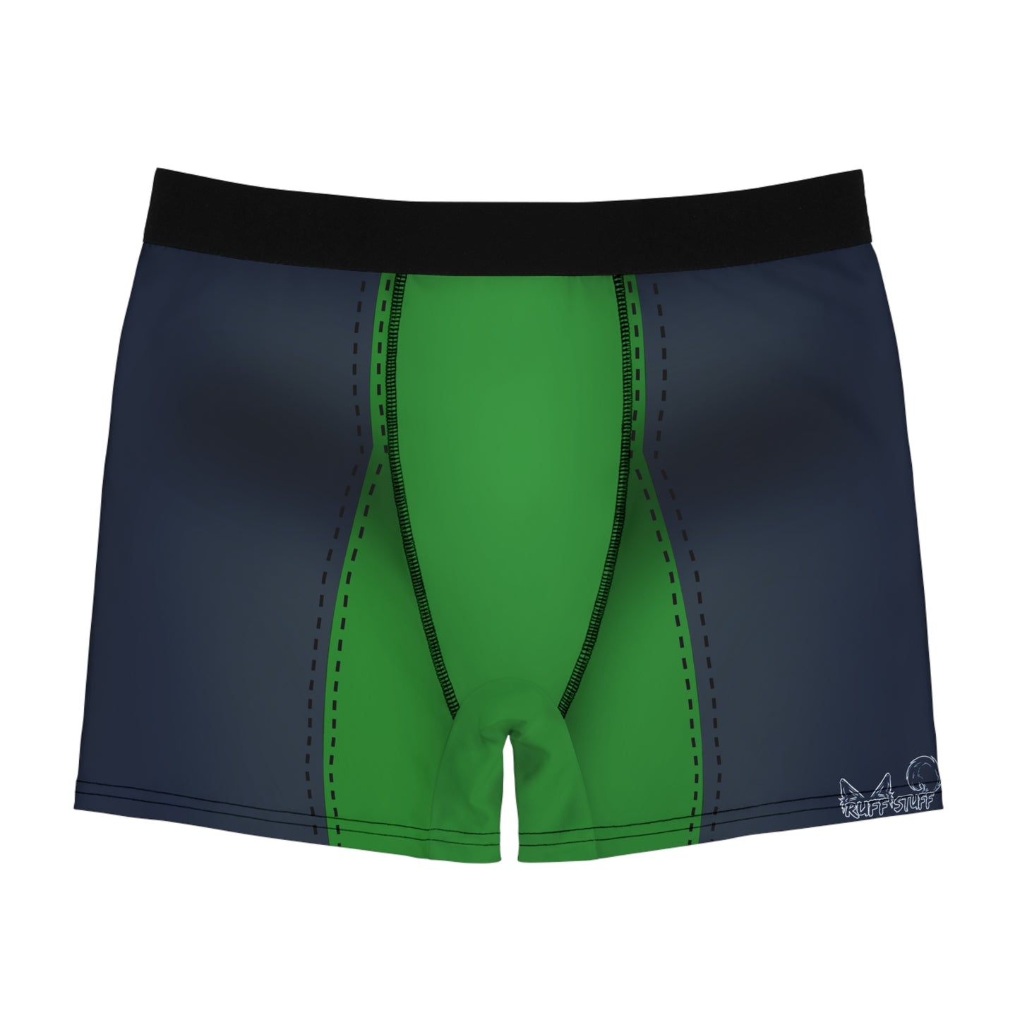 Green Pup Play Boxer Briefs — Black & Green All-Over Print