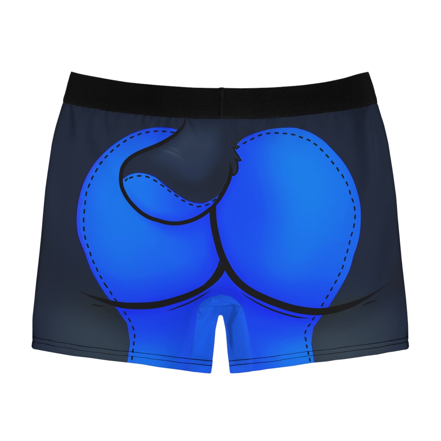 Blue Pup Play Boxer Briefs — Black & Blue All-Over Print