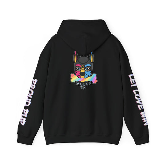 Pan Pup Pride Month Flag Hoodie — Bright Colorful Pup Pride Sweatshirt