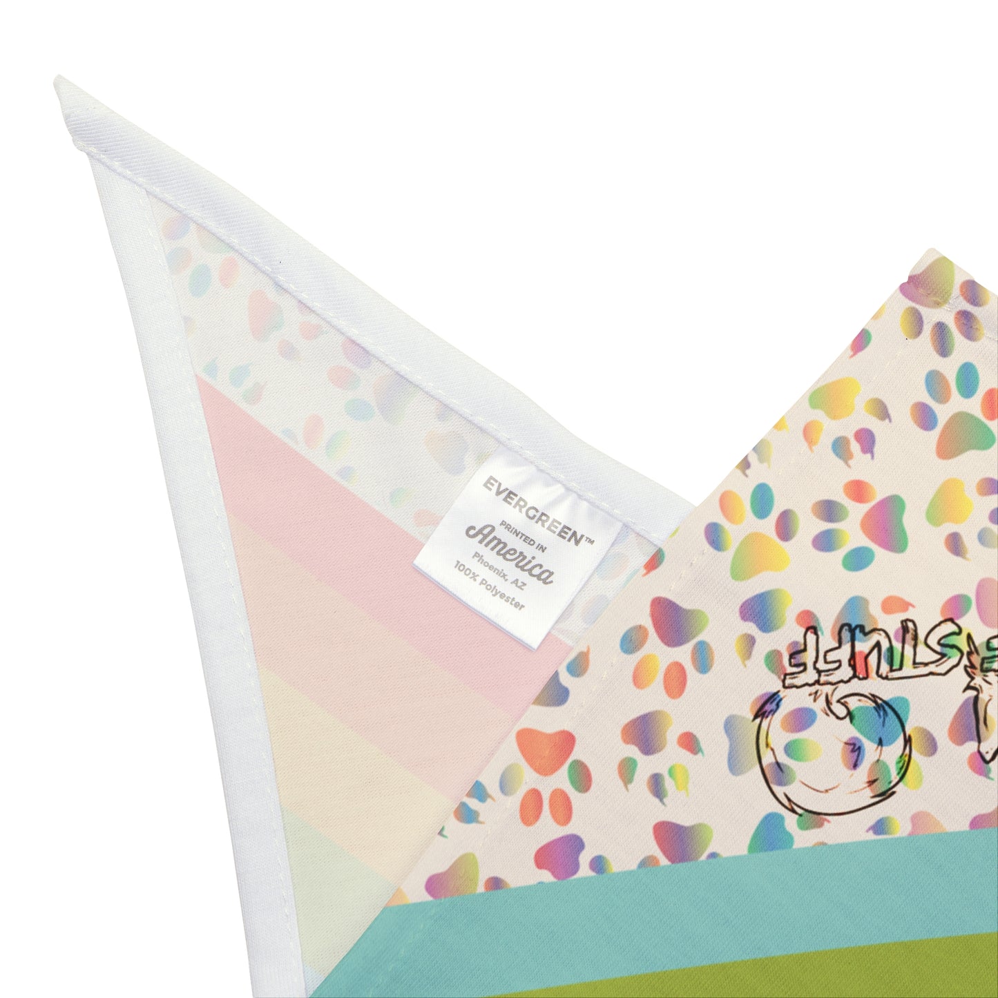 Pride Month "Proud Pup" Pup Bandana — Bright Rainbow Pup/Fursuit Accessory
