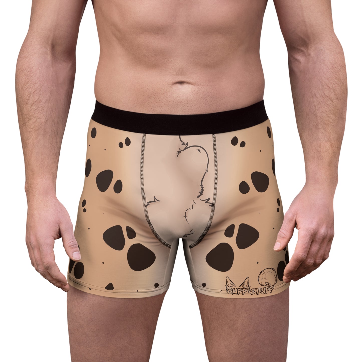 Furry Boxer-Briefs - Spotted Hyena Print