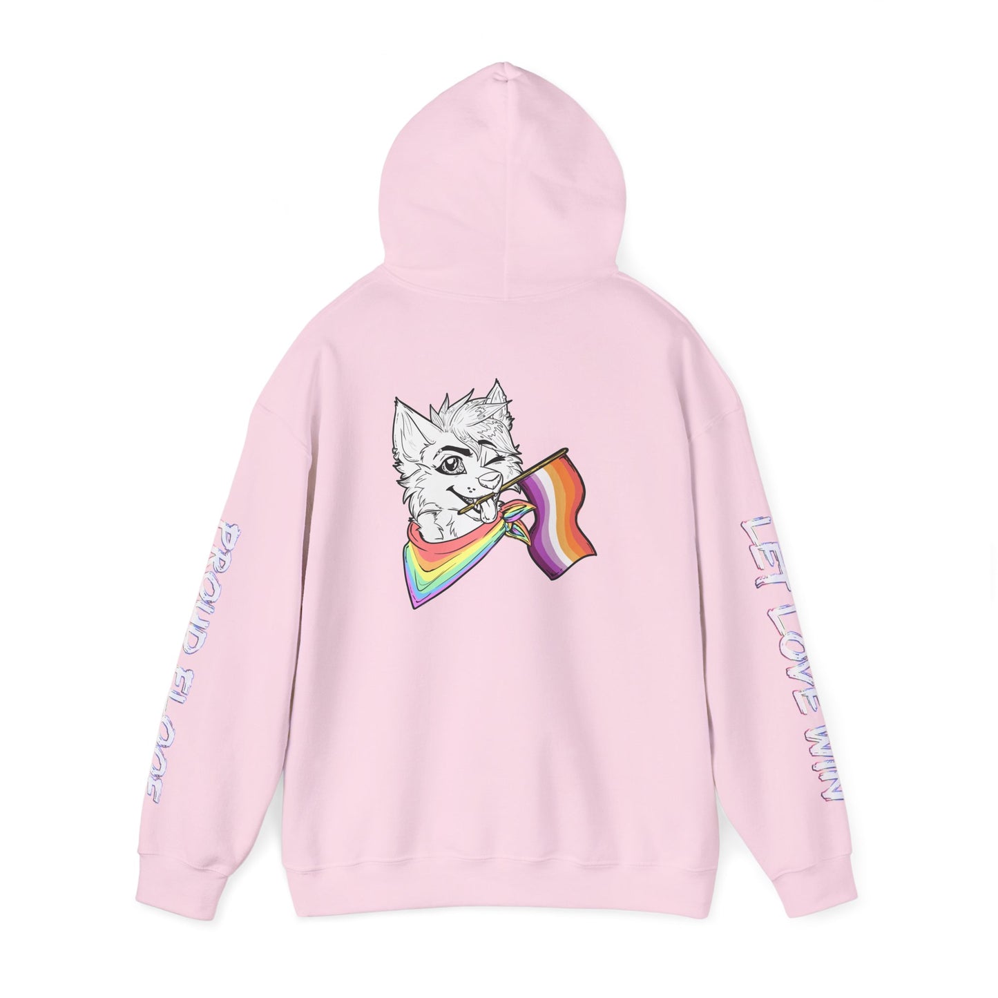 Lesbian Pride Furry Flag Hoodie — Bright Colorful Furry Pride Sweatshirt