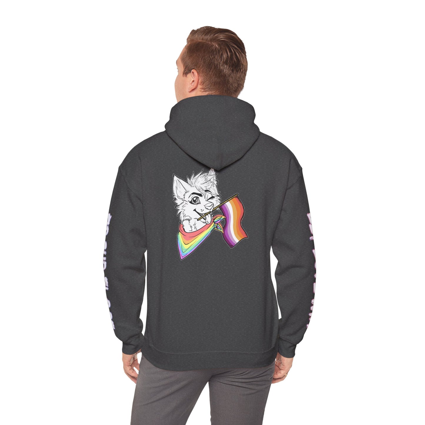 Lesbian Pride Furry Flag Hoodie — Bright Colorful Furry Pride Sweatshirt