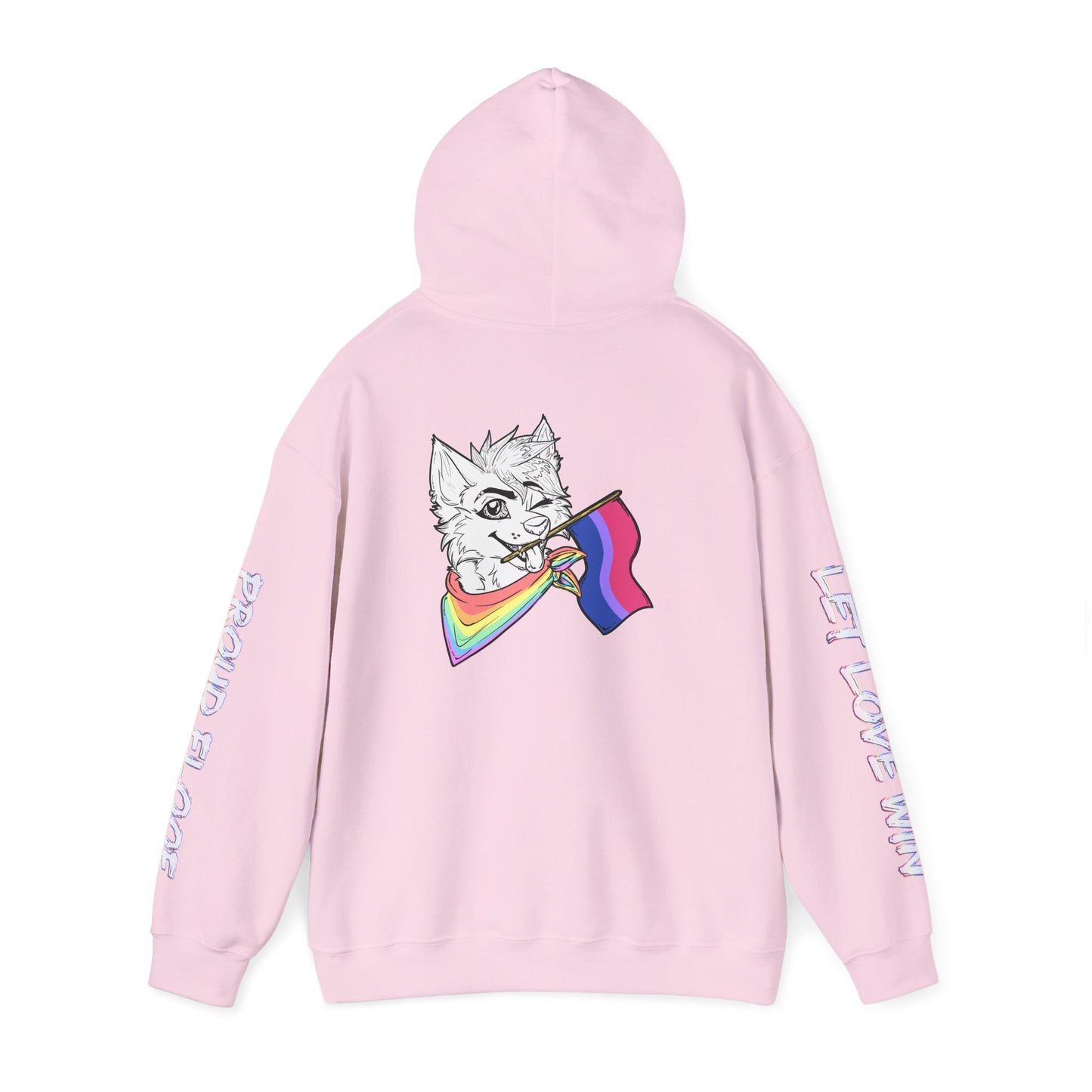 Bi Pride Furry Flag Hoodie — Bright Colorful Furry Pride Sweatshirt