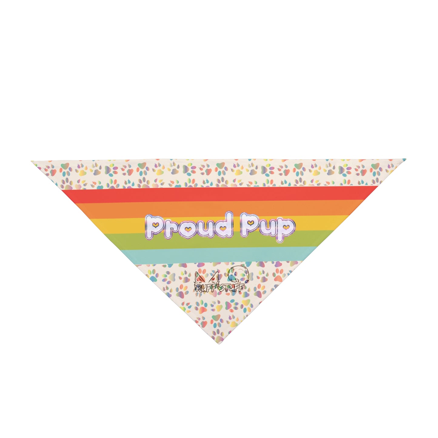 Pride Month "Proud Pup" Pup Bandana — Bright Rainbow Pup/Fursuit Accessory
