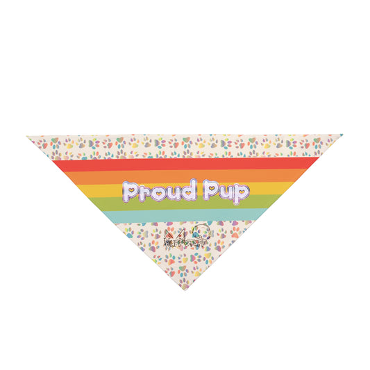 Pride Month "Proud Pup" Pup Bandana — Bright Rainbow Pup/Fursuit Accessory