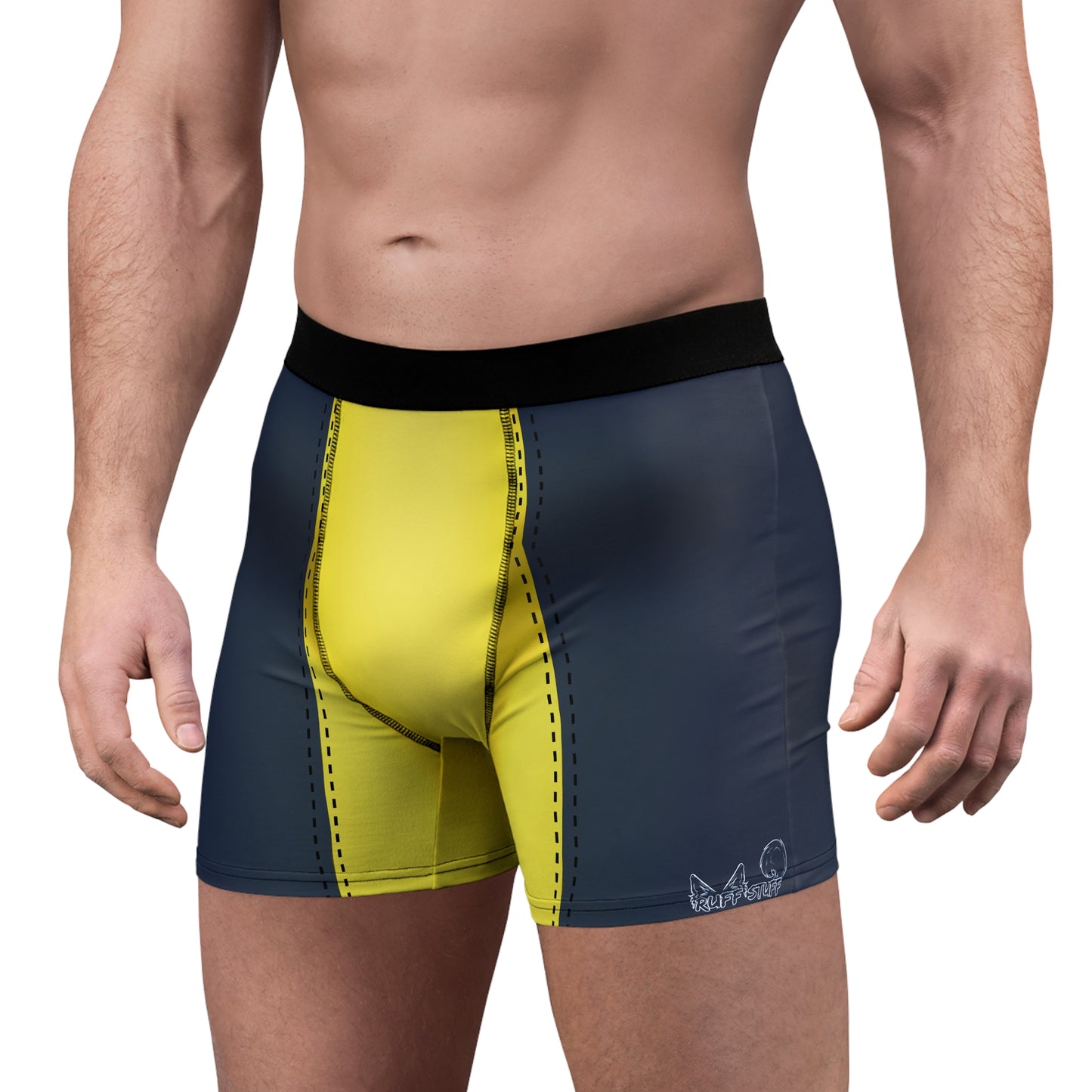 Yellow Pup Play Boxer Briefs — Black & Yellow All-Over Print