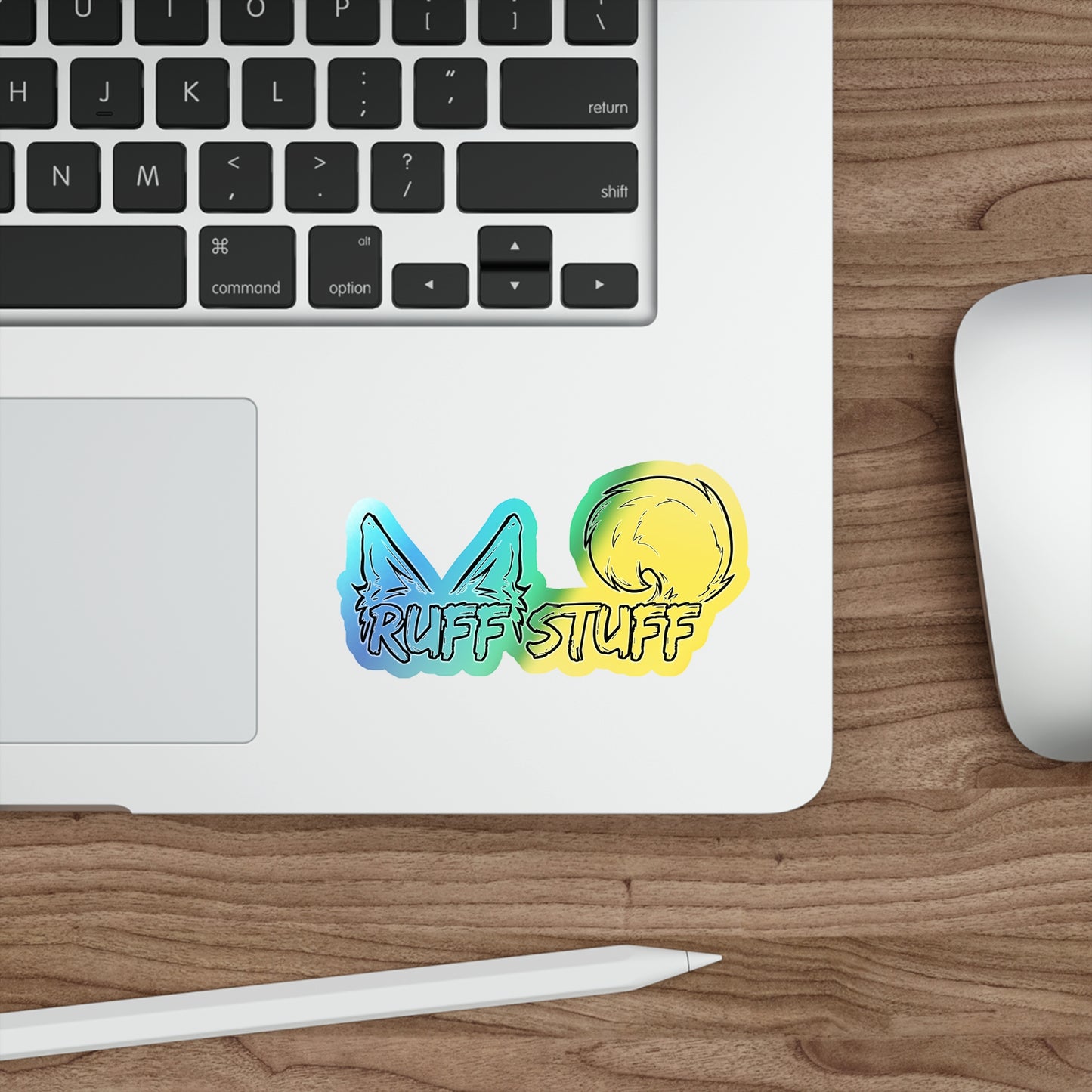 Holographic "Ruff Stuff" Die-Cut Stickers — Furry Decal