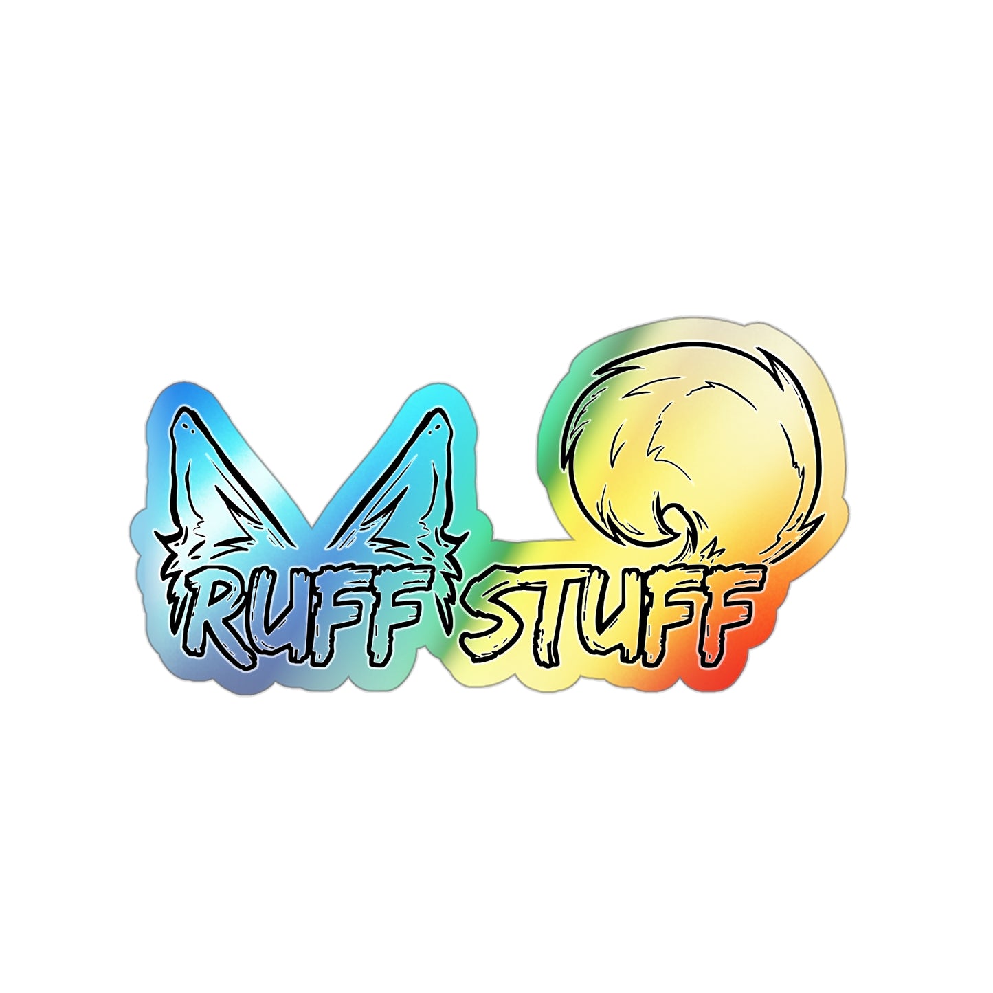 Holographic "Ruff Stuff" Die-Cut Stickers — Furry Decal