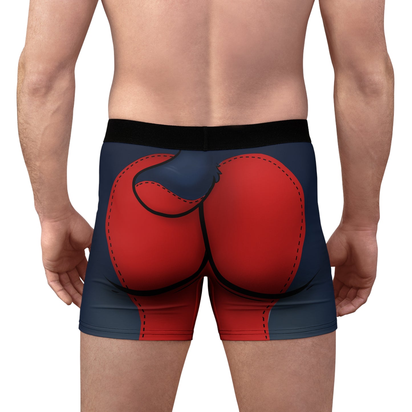 Red Pup Play Boxer Briefs — Black & Red All-Over Print