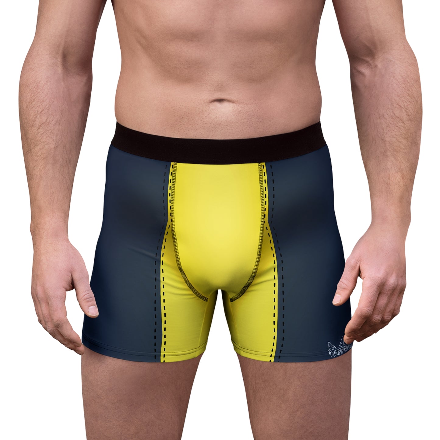 Yellow Pup Play Boxer Briefs — Black & Yellow All-Over Print