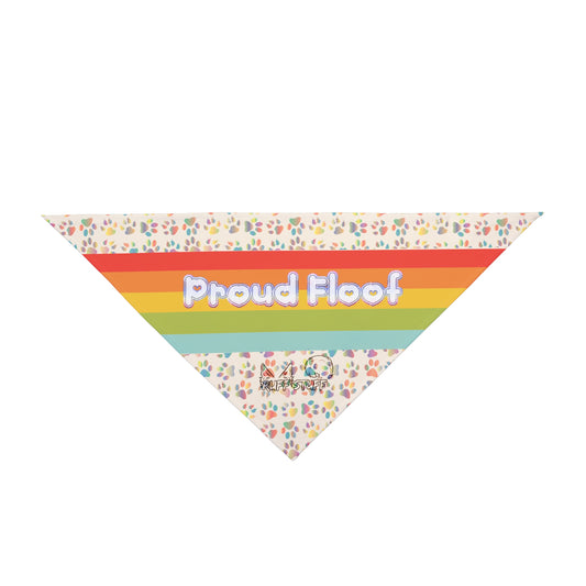 Pride Month "Proud Floof" Pet Bandana — Bright Rainbow Fursuit Accessory