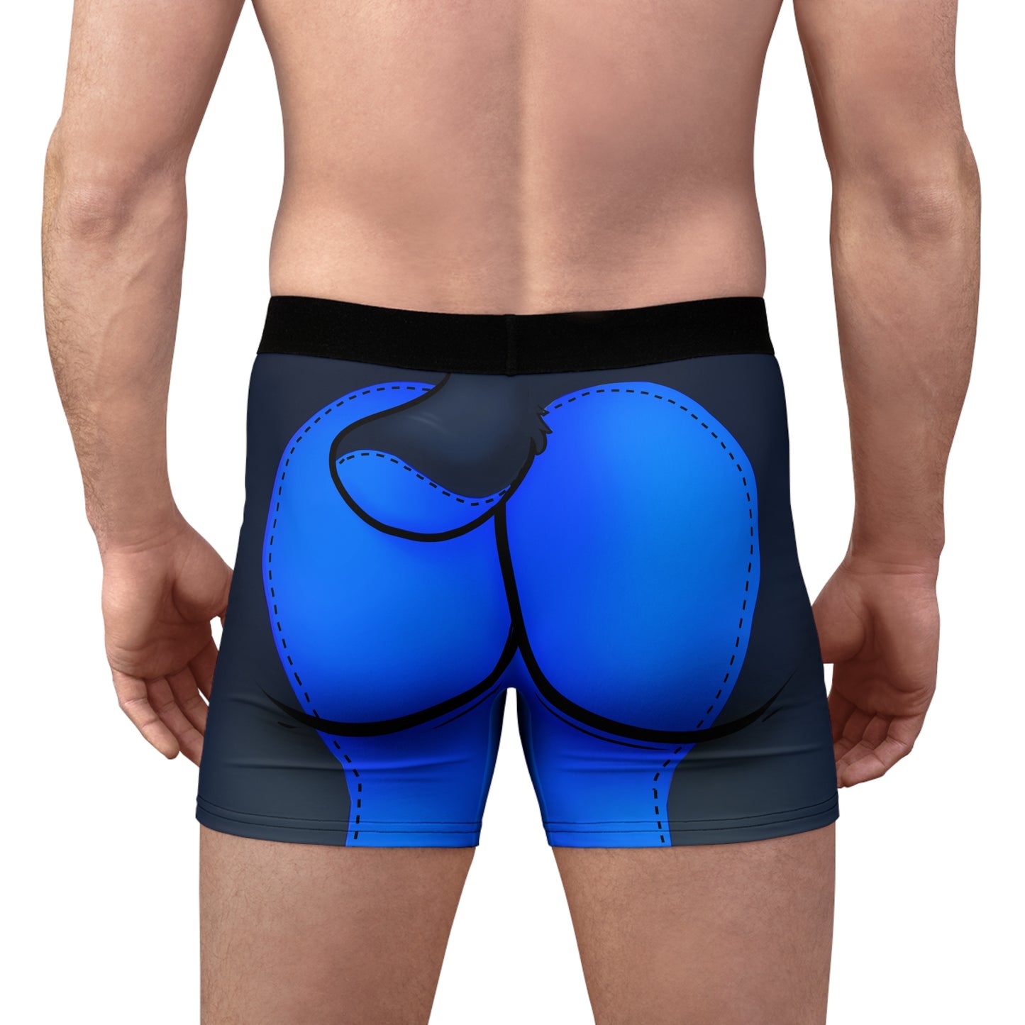 Blue Pup Play Boxer Briefs — Black & Blue All-Over Print