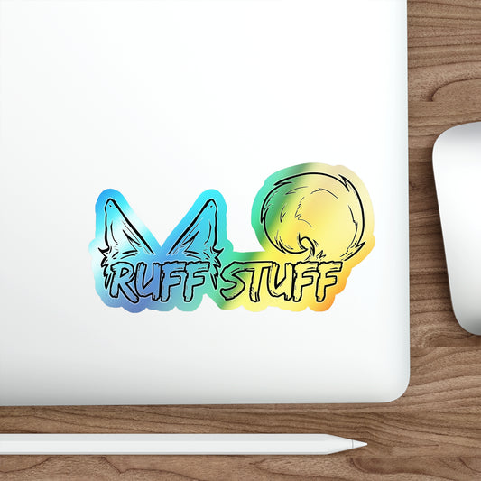 Holographic "Ruff Stuff" Die-Cut Stickers — Furry Decal