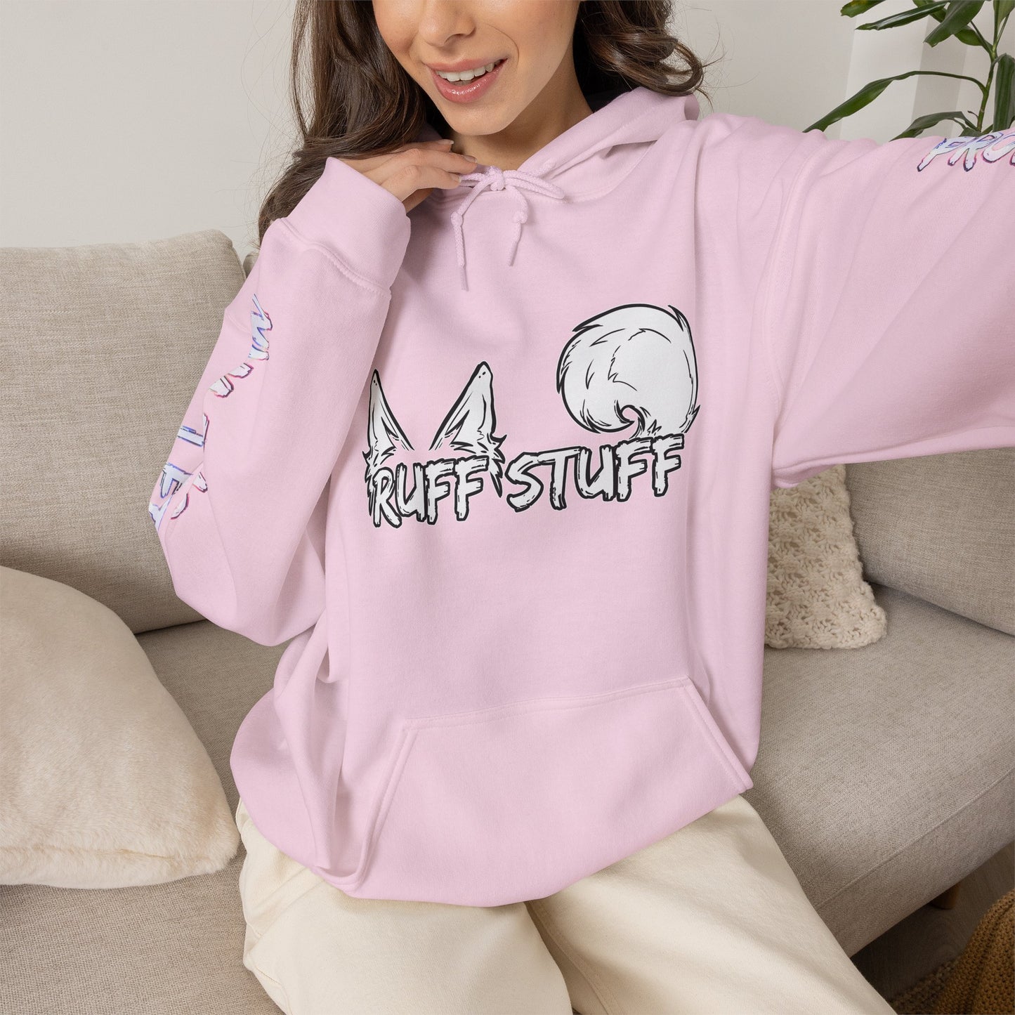 Trans Pride Furry Flag Hoodie — Bright Colorful Furry Pride Sweatshirt
