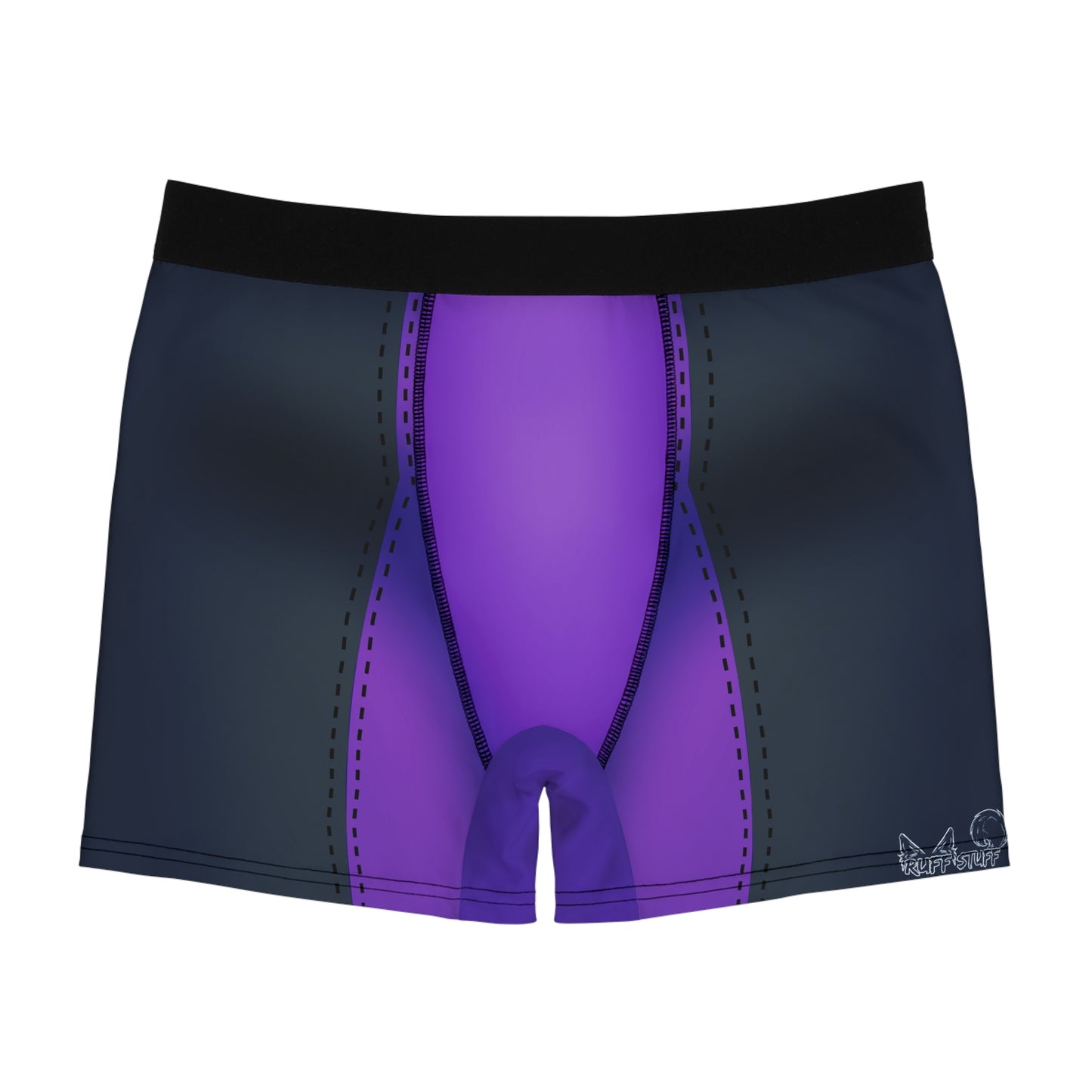 Purple Pup Play Boxer Briefs — Black & Purple All-Over Print