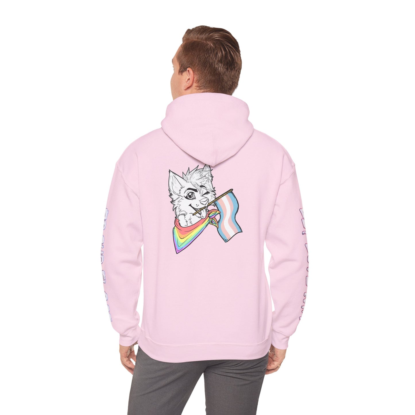 Trans Pride Furry Flag Hoodie — Bright Colorful Furry Pride Sweatshirt