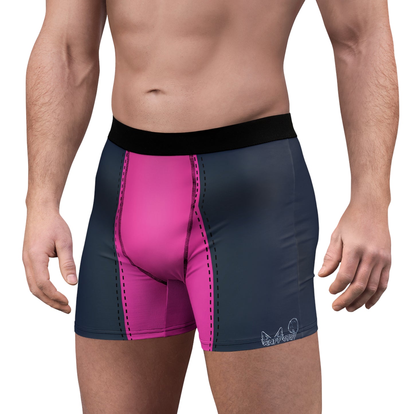 Pink Pup Play Boxer Briefs — Black & Pink All-Over Print