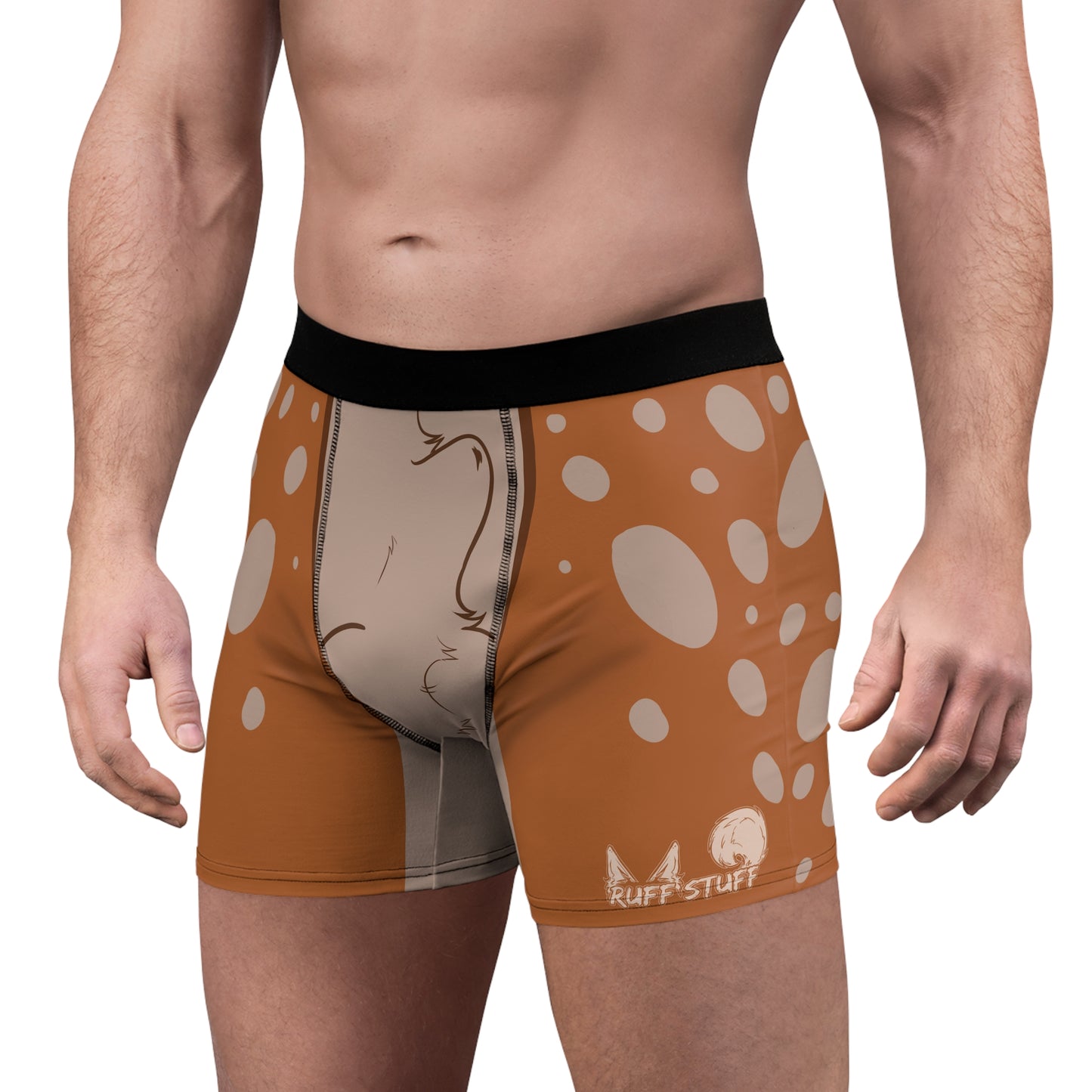 Furry Boxer Briefs — Fallow Deer Print
