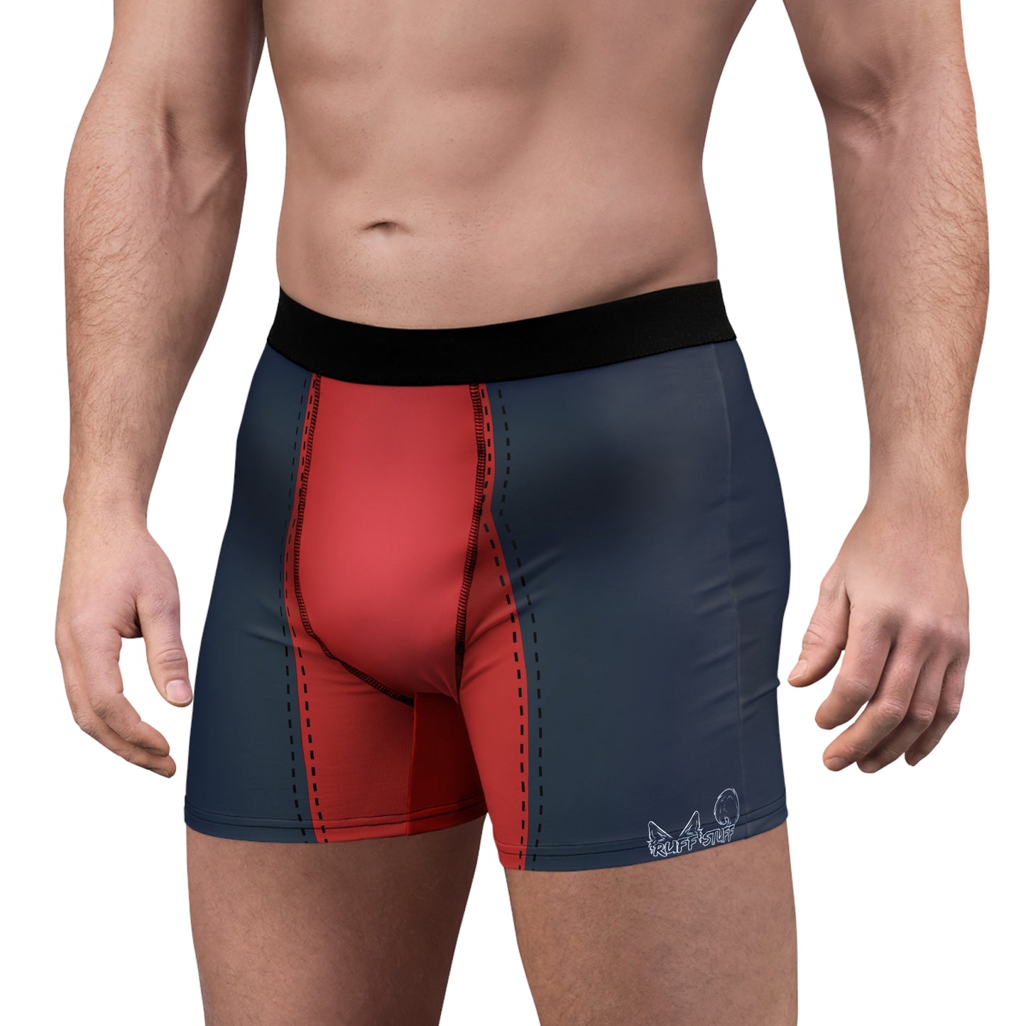 Red Pup Play Boxer Briefs — Black & Red All-Over Print