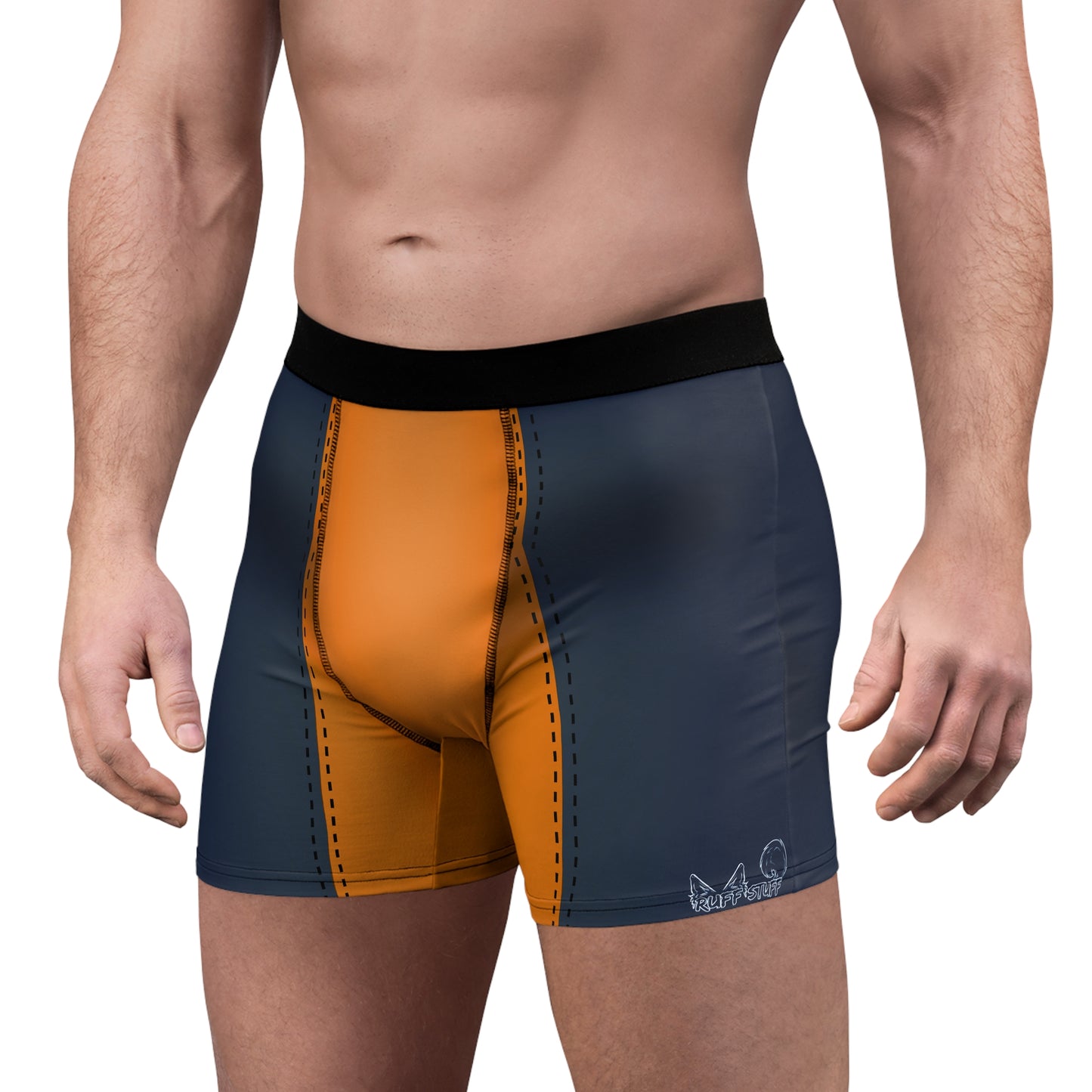 Orange Pup Play Boxer Briefs — Black & Orange All-Over Print